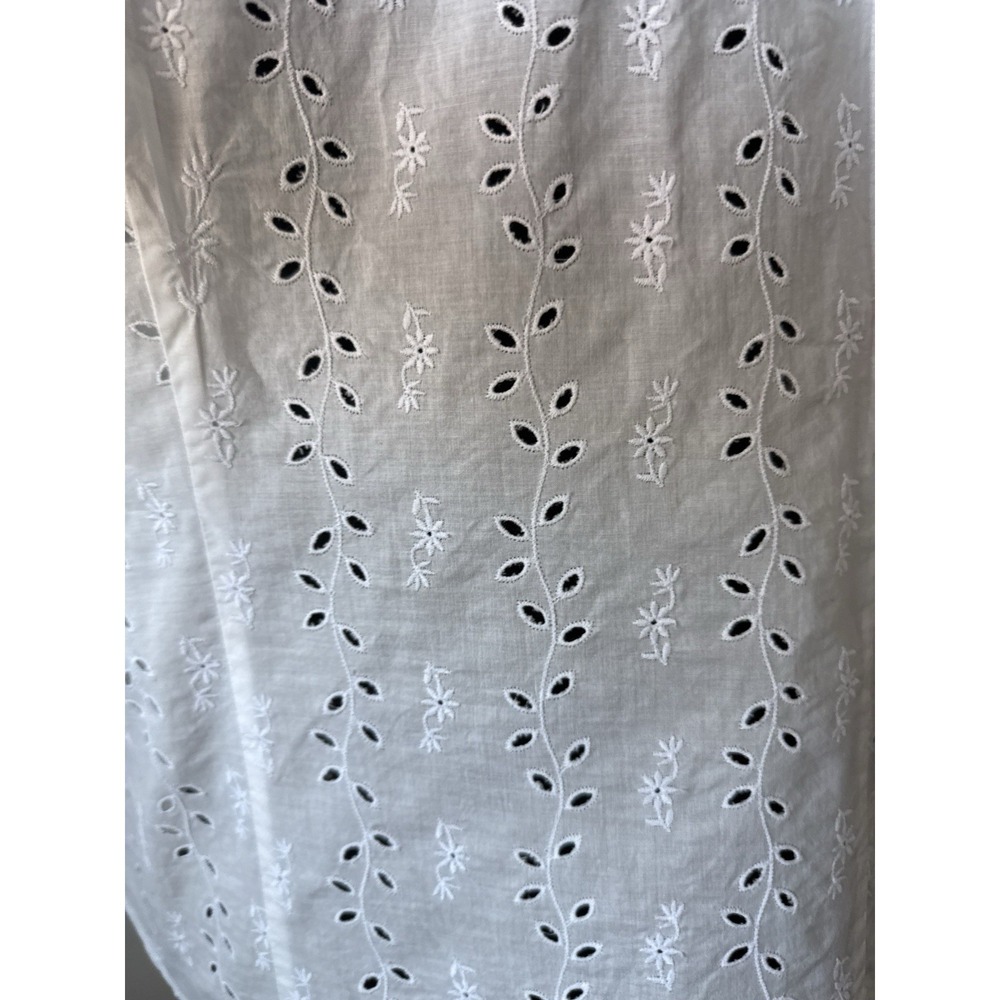 Talbots Woman Petites 16W White Embroidered Eyelet Button Down Blouse Plus - Picture 10 of 16